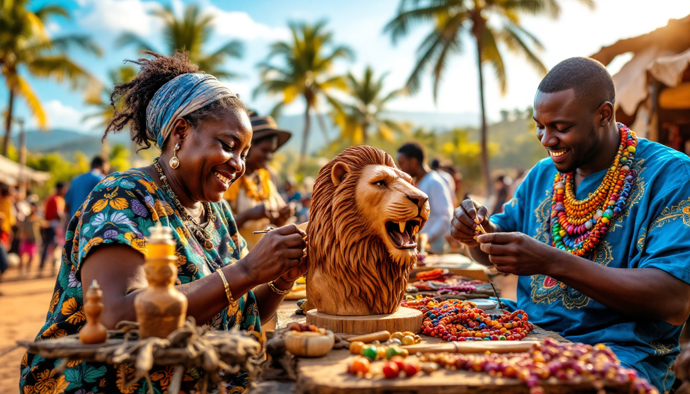 Artisanat tanzanien : Exploration de l’artisanat local, des sculptures en bois aux perles traditionnelles.