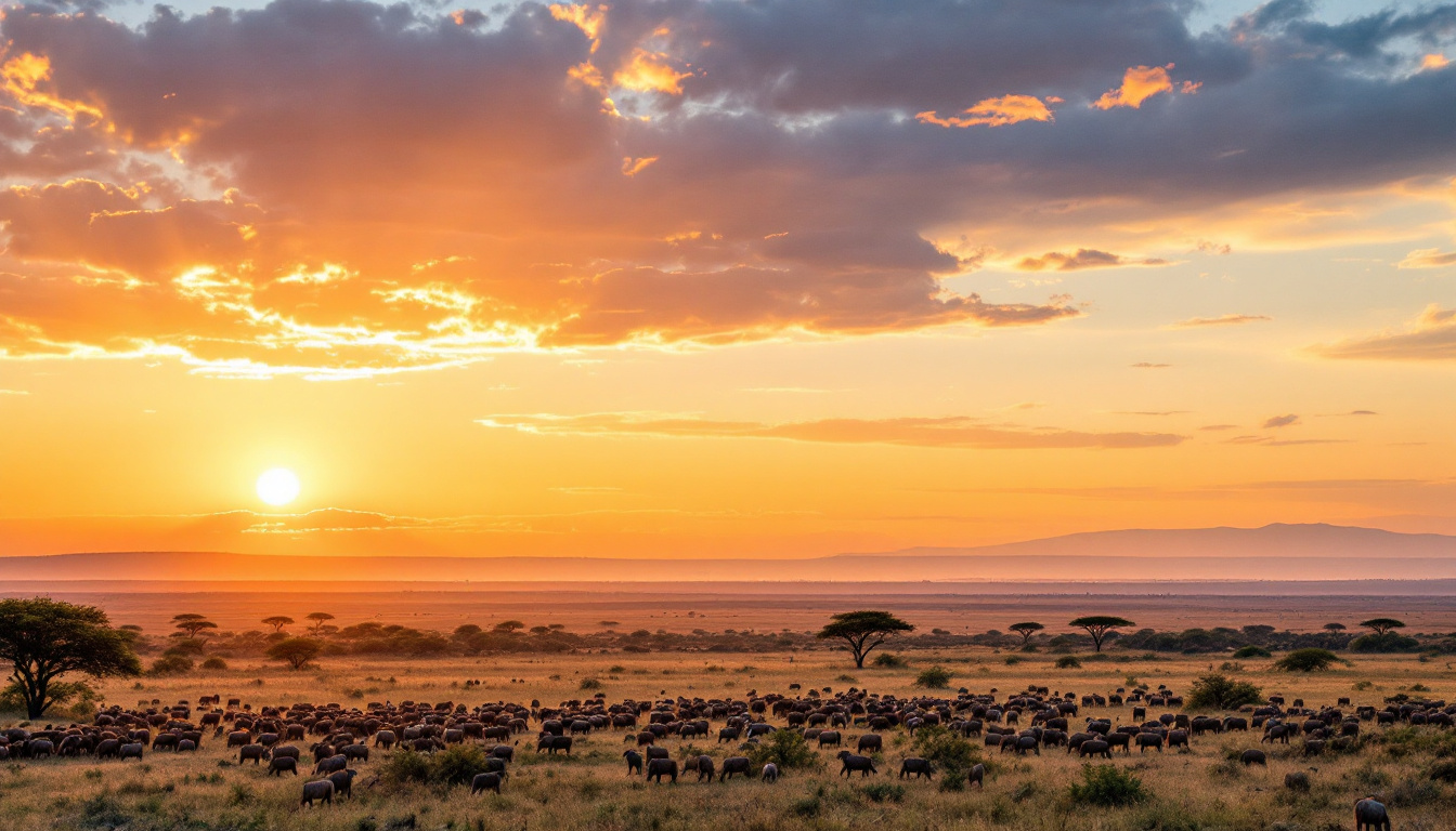 découvrez une aventure inoubliable avec notre circuit safari en ballon. survolez les magnifiques paysages du serengeti ou du tarangire en montgolfière et vivez une expérience unique, alliant sérénité et émerveillement face à la faune sauvage.