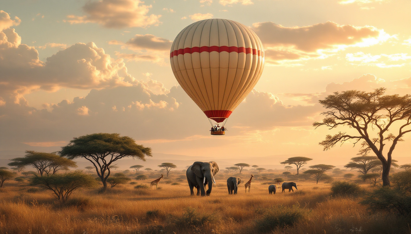 vivez une aventure inoubliable avec notre circuit safari en ballon ! survolez les magnifiques paysages du serengeti ou du tarangire en montgolfière et observe les animaux sauvages dans leur habitat naturel. une expérience unique à ne pas manquer pour tous les amoureux de la nature et de l'aventure.