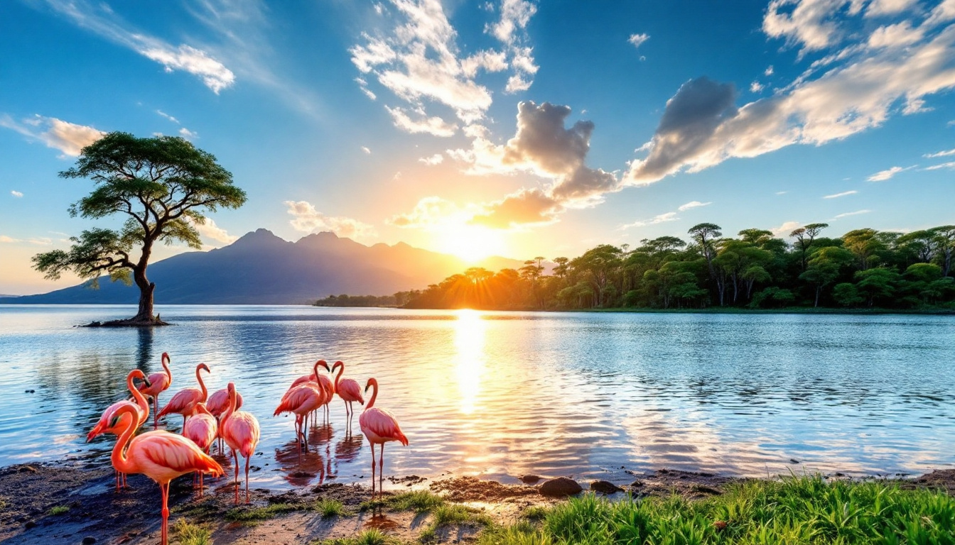 découvrez le parc national du lac manyara, un lieu emblématique où vous pourrez observer les majestueux lions grimpeurs et les élégants flamants roses au bord des eaux scintillantes de ce lac renommé. une expérience inoubliable pour les amoureux de la nature !